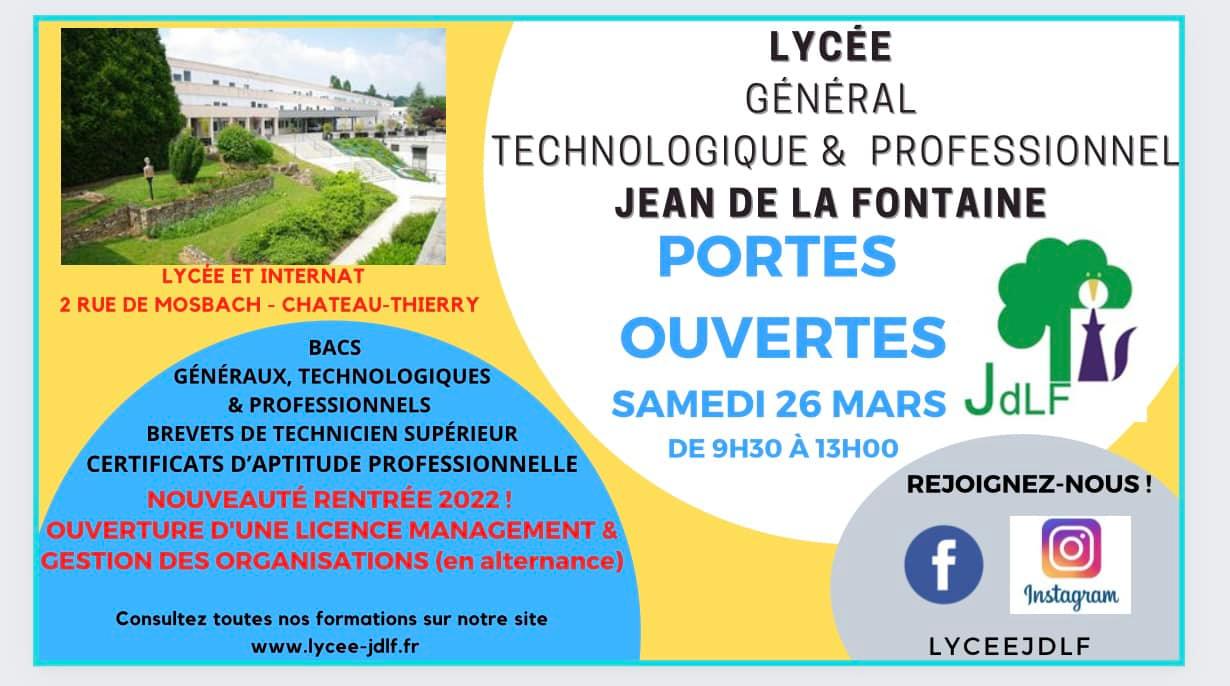Journée portes ouvertes du lycée Jean de La Fontaine  ChâteauThierry