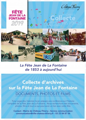 Affiche collecte archives Fête Jean de La Fontaine