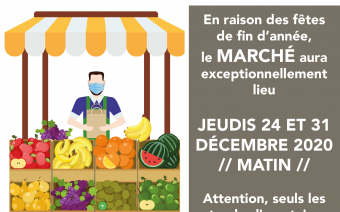 Marché de centre-ville les jeudis 24 et 31 décembre